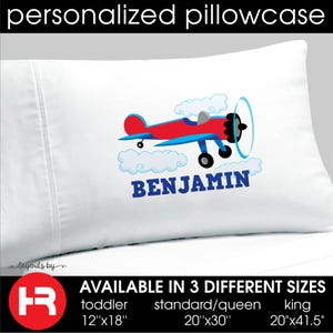airplane pillowcase •  boys decorative personalized airplane bedding decor pillow case