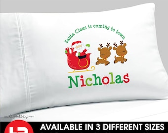 Santa Pillowcase •  Personalized Decorative Christmas Pillow case bedding decor