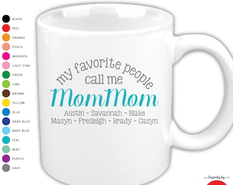 Mom Mom Coffee Mug - My favorite people call me personalized with grandchildren names