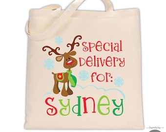 Personalized Reindeer Christmas Gift Bag