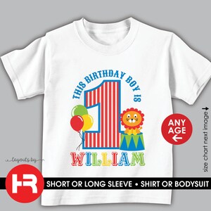 circus birthday shirt or bodysuit any age personalized carnival birthday t-shirt image 6