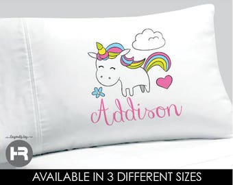 unicorn pillowcase • girls personalized unicorn pillow case • unicorn bedding • unicorn room decor