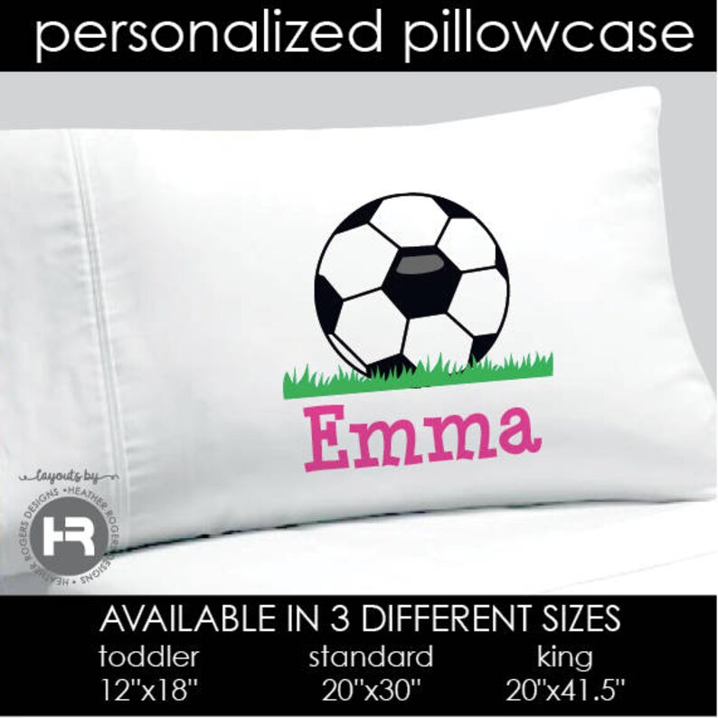 Soccer Pillowcase Girls Personalized Decorative Pillow Case Etsy