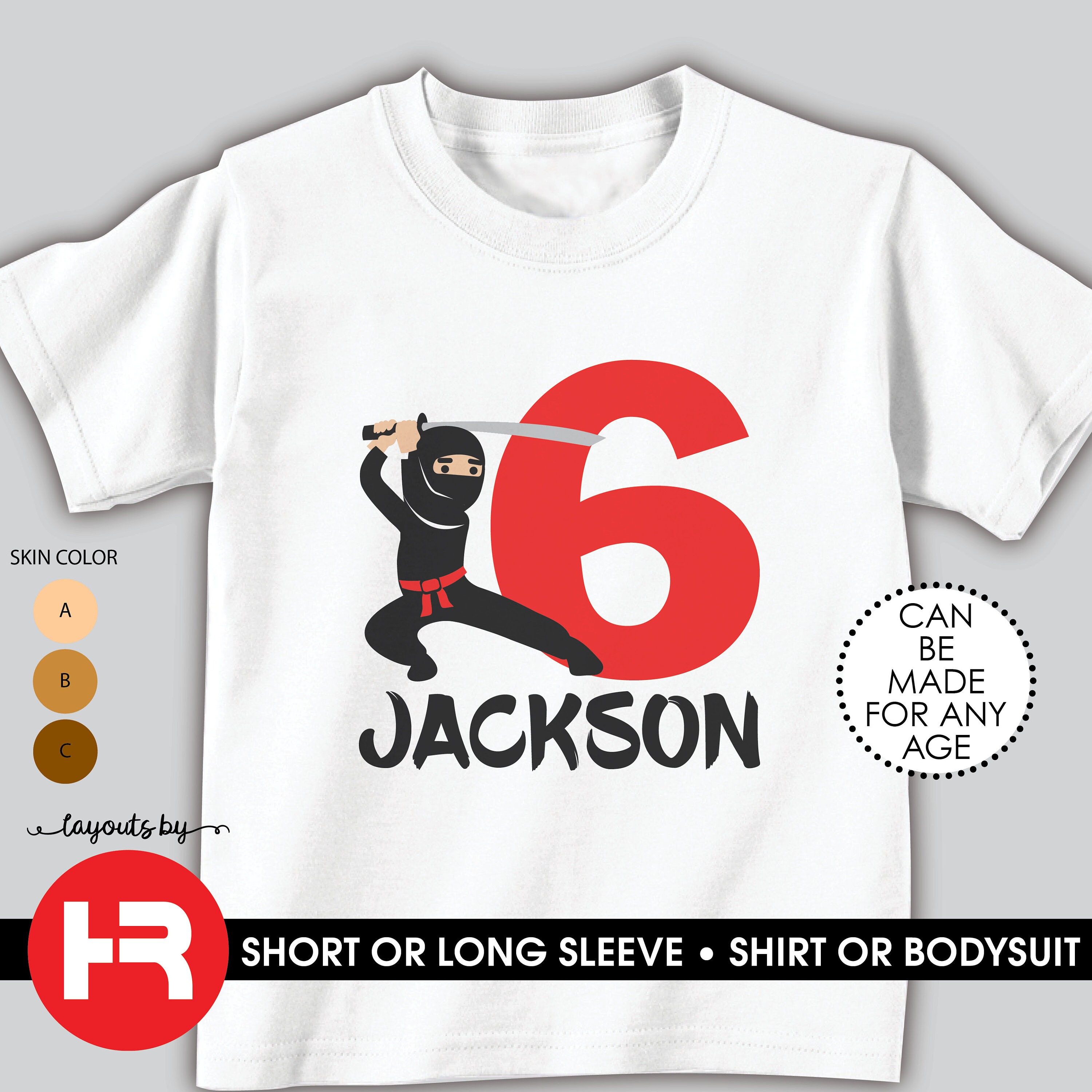 Ninja Birthday Shirt or Bodysuit Personalized With - Etsy