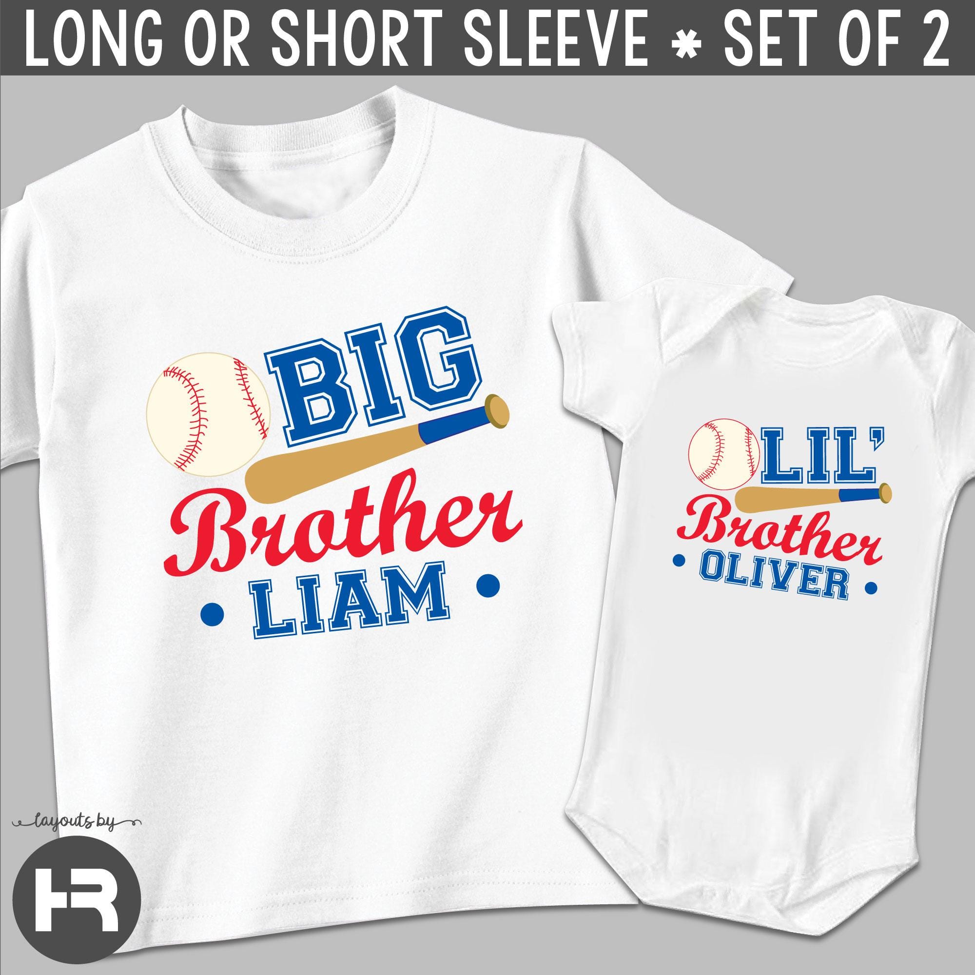 L'Appartement BROTHER BROTHER Tシャツ Personalized Baseball Big Brother Shirt & Lil' Brother Bodysuit