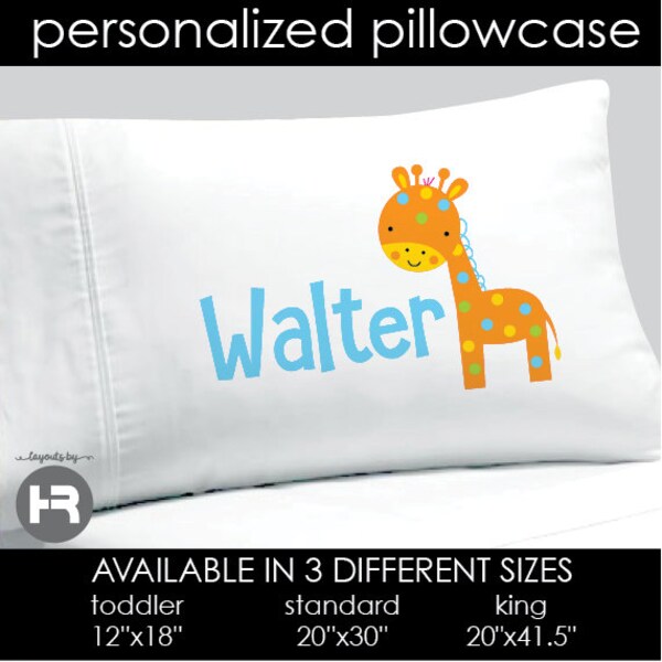 Giraffe Pillowcase Etsy