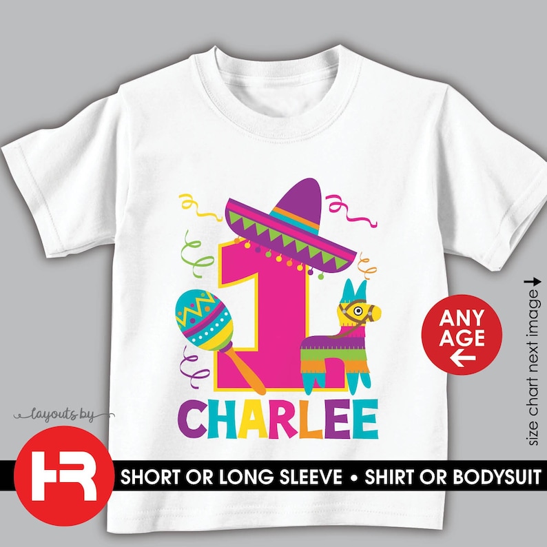 girls fiesta birthday shirt or bodysuit any age personalized cinco de mayo birthday t-shirt taco fiesta birthday outfit short sleeve