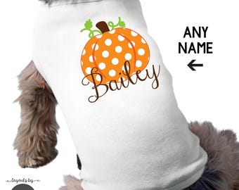 Pumpkin Dog Shirt • Halloween Dog Shirt • Fall Dog Shirt • Personalized Dog Shirt • Trick or Treat Dog Shirt • Dog Halloween Costume