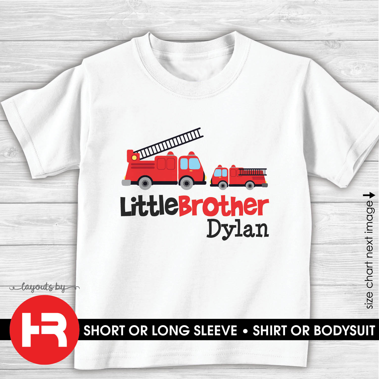 Fire Truck Little Brother Shirt Or Bodysuit Personalized Etsy