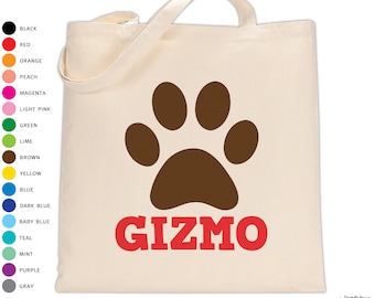 dog tote bag personalized with name • custom new puppy gift