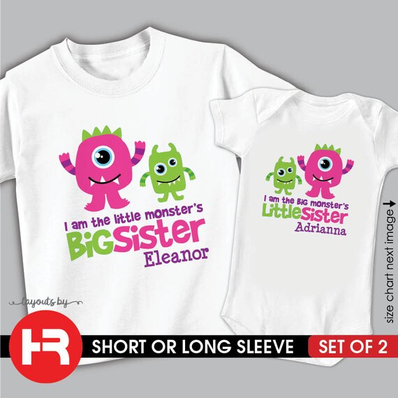 Monster Big Sister Shirt \u0026 Little 