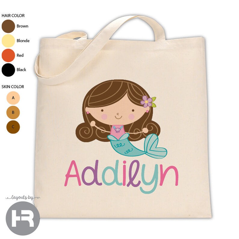 Mermaid Bag Personalized \u2022 Mermaid Tote Bag \u2022 Mermaid Party Favor Bag \u2022 Mermaid Beach Bag \u2022 Mermaid Pool Bag \u2022 Mermaid Birthday Gift Bag