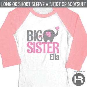 big sister shirt big sister announcement shirt big Sister Outfit big Sister Shirt announcement big Sister To be Shirt pink Raglan Top