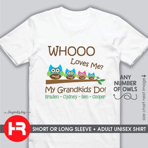 Personalized Grandma Owl T-Shirt • "Whoo Loves Me" Grandkids Gift