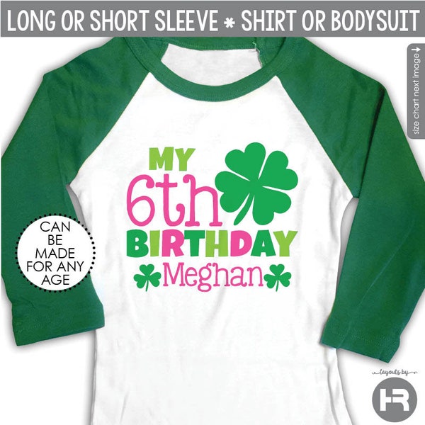 St. Patrick's Day Birthday Shirt (pink/ green) • Green Raglan • Personalized St Patrick's Day First Birthday Shirt • Monogram Irish Birthday