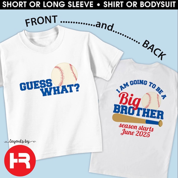 Baseball big brother shirt pregnancy announcement shirt personalized with due date