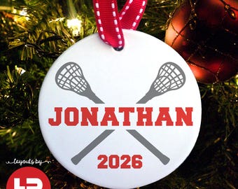 Personalized Lacrosse Christmas Ornament - Custom Team Gift