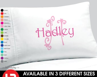 monogrammed pillowcase • girls personalized pillow case • printed monogram • christmas gift • birthday gift • dorm room decor