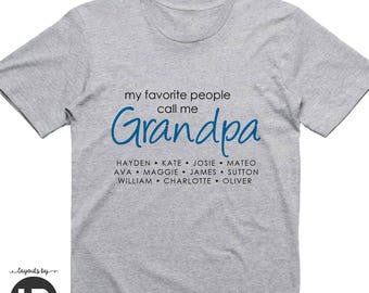 My Favorite People Call Me Grandpa Shirt Personalized With Grandchildren Names