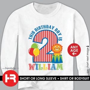 circus birthday shirt or bodysuit any age personalized carnival birthday t-shirt LONG SLEEVE