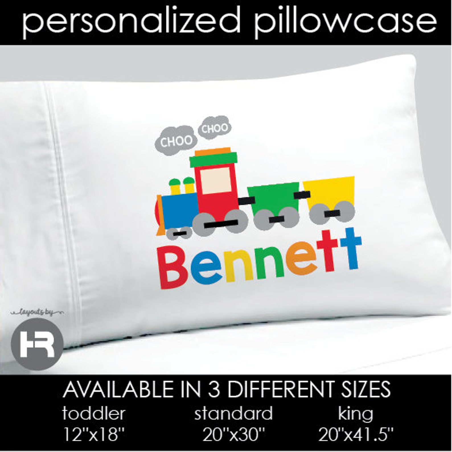Train Pillowcase Boys Personalized Pillow Case Choo Choo Etsy