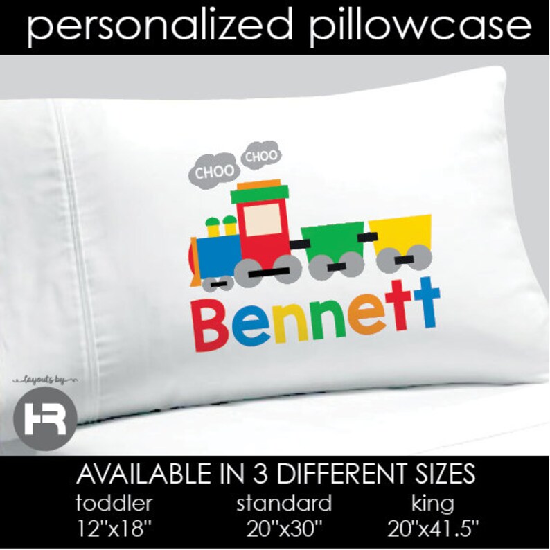 Train Pillowcase Boys Personalized Pillow Case Choo Choo Etsy