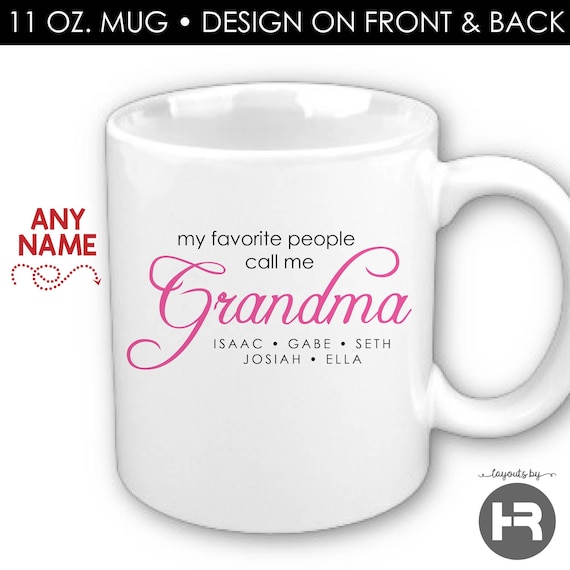 Personalized Grandma Coffee Mug with Grandchildren Names