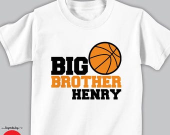 Personalized Basketball Big Brother Shirt • Baby Announcement T-Shirt