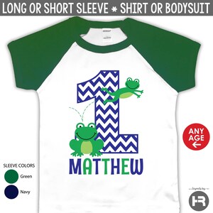 frog birthday shirt or bodysuit • raglan sleeves • personalized first birthday monogram with name & any age