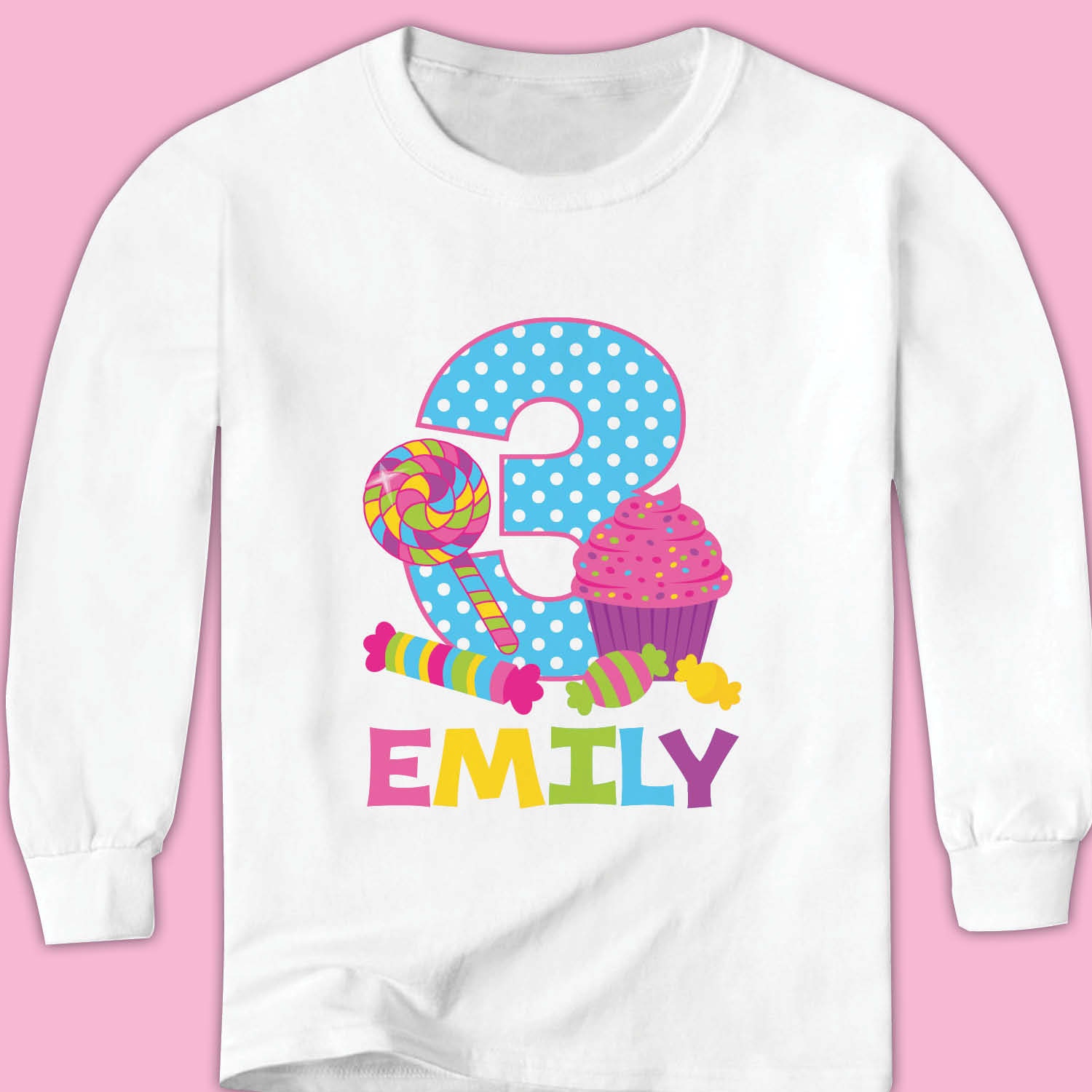 candy theme birthday shirt or bodysuit