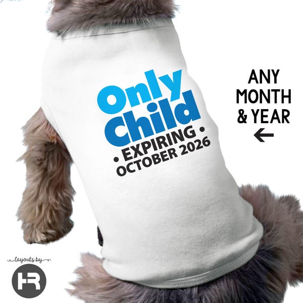 Camiseta de perro hermano mayor - Anuncio de embarazo de hijo único que finaliza