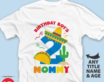 taco fiesta shirt or bodysuit for family • custom cinco de mayo birthday t-shirt • any age • mexican theme birthday