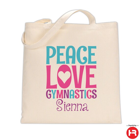 Gymnastics Tote Bag Personalized With Name • Monogram Birthday