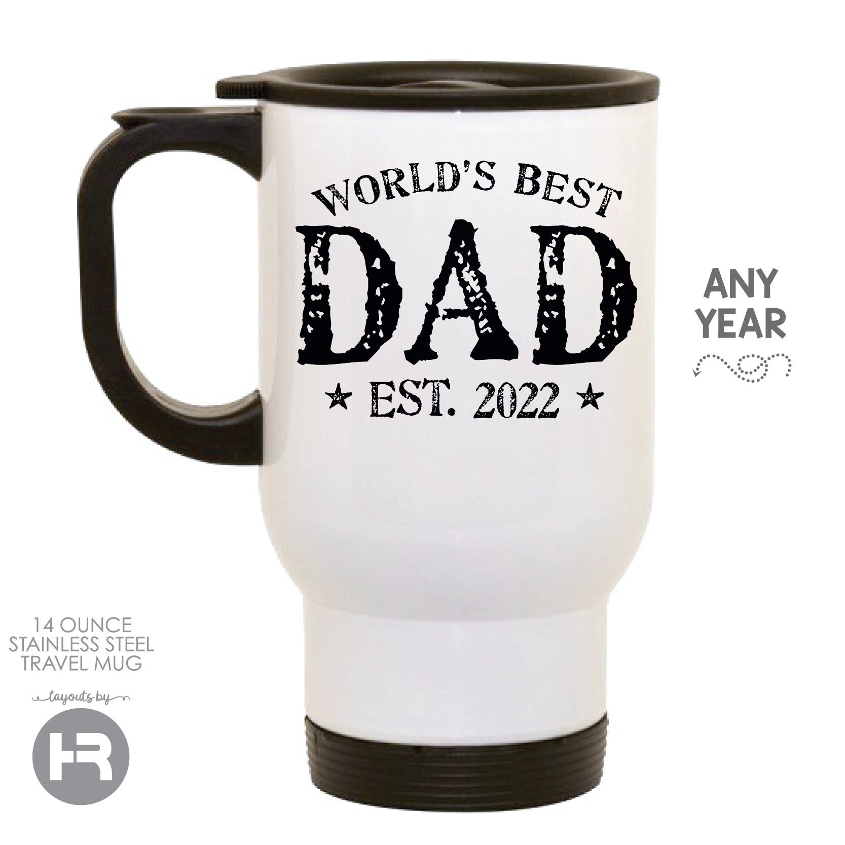 Worlds Best Dad Stainless Steel Travel Coffee Mug Cup