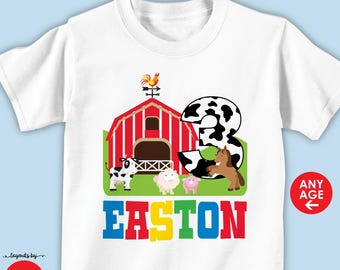 Personalized Farm Animals Birthday Shirt – Barnyard Party Outfit