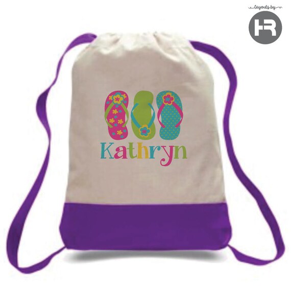 Flip Flops Backpack Monogrammed With Name • Personalized  display picture 1