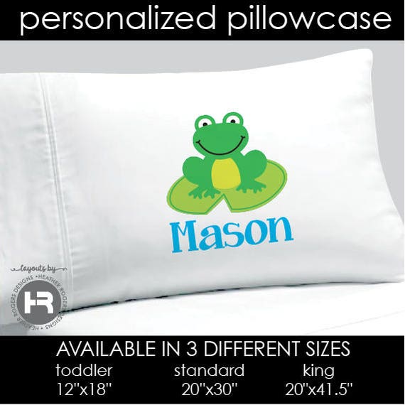 Frog Pillowcase Boys Personalized Frog Pillow Case Etsy