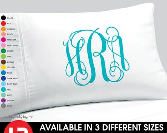 monogram pillowcase • dorm decor • girls personalized pillow case • printed pillowcase • graduation gift • birthday gift • christmas gift