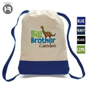 dinosaur big brother backpack personalized with name • monogram big brother gift bag