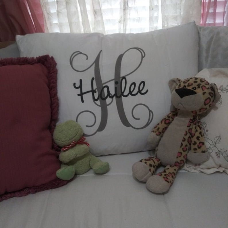 Monogram Pillowcase Girls Personalized Pillow Case Printed Etsy
