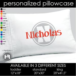 monogram pillowcase personalized • boys decorative monogrammed pillow case