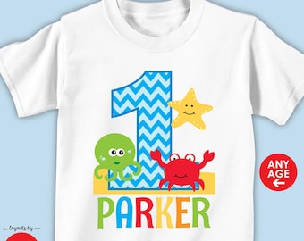 Personalized Under The Sea Birthday Shirt or Bodysuit • Ocean Theme Party
