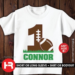 football birthday shirt or bodysuit • number design • personalized first birthday t-shirt or any age