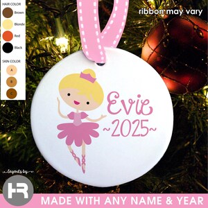 Ballerina Ornament • Girls Personalized Ballet Christmas Ornament with name & year