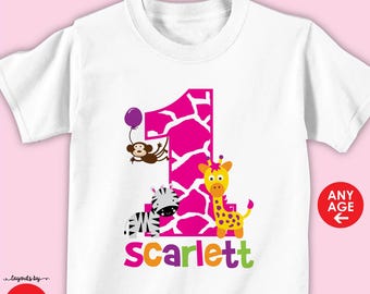 Personalized Jungle Birthday Shirt or Bodysuit: Zoo Animals Party