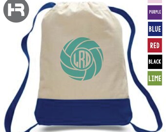 monogram volleyball backpack - printed monogrammed bag