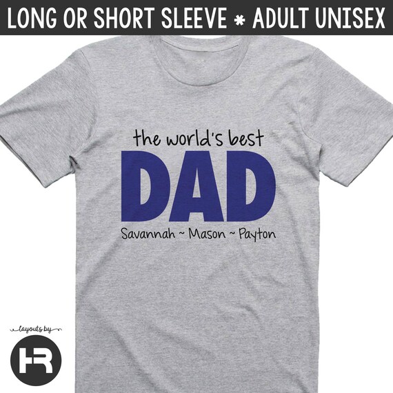 World's best Dad shirt monogram with children names • personalized dad birthday present, Father's Day or Christmas gift