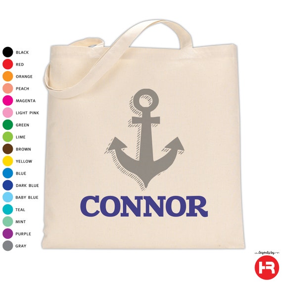 Anchor Tote Bag Personalized with Name