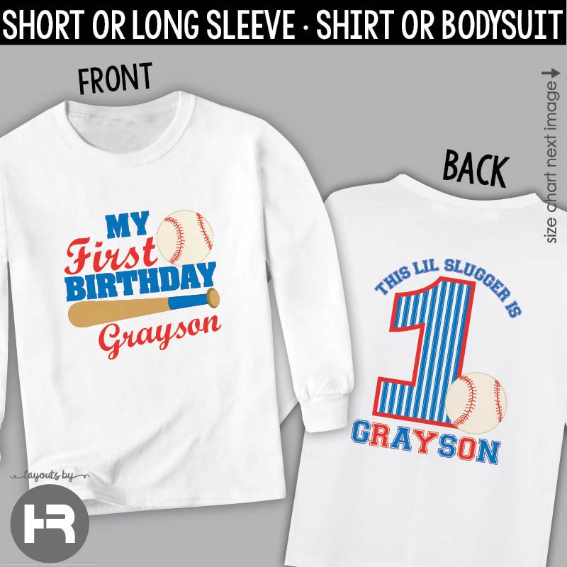 Béisbol 1st cumpleaños camisa o bodyuit diseño frontal y Etsy