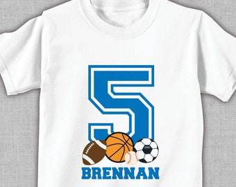 sports birthday shirt or bodysuit • personalized custom sports theme birthday t-shirt